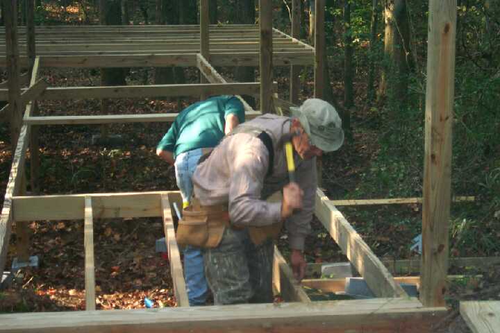 Mike Branyon and Terry Lane, building the Observation Deck!!! October 21, 2000